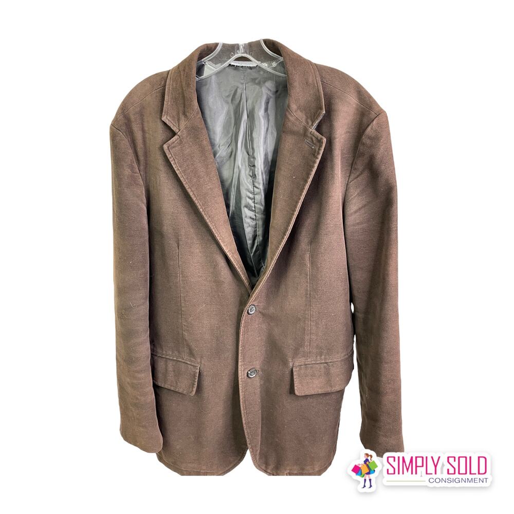 Gap Mens Brown Two Button‎ Blazer Jacket Size M Notched Lapel Regular Fit